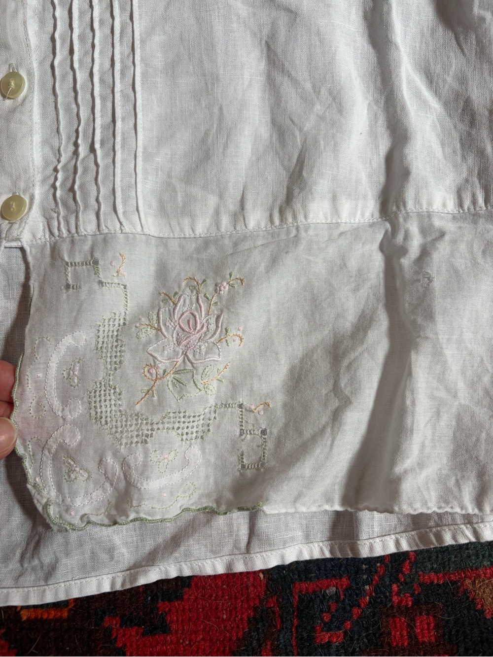 Vintage 100% Cotton Embroidered Blouse - Picture 13 of 16